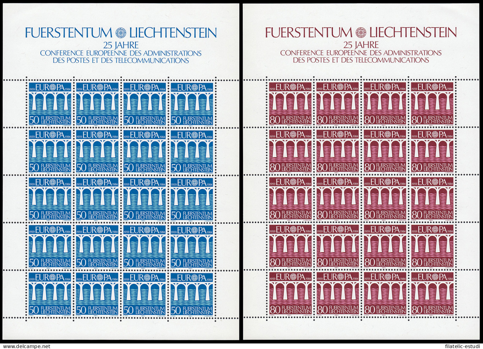 Liechtenstein 778/79 1984 Europa 25º Aniversario De La CEPT MNH - Other & Unclassified