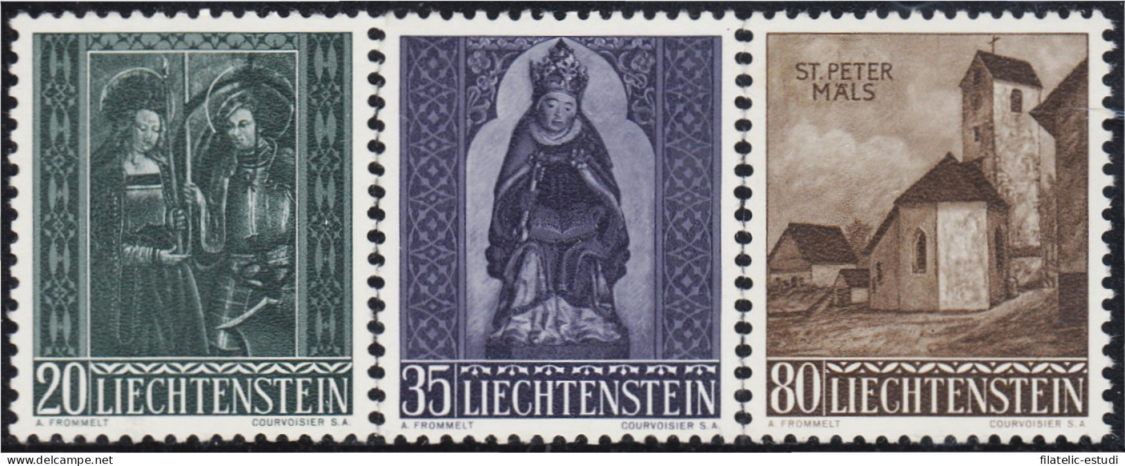 Liechtenstein 336/38 1958 Sellos De Navidad Capillas Y Santos  MNH - Other & Unclassified