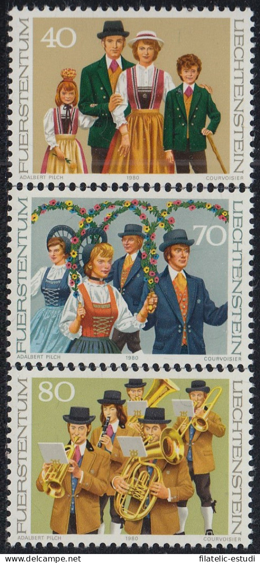 Liechtenstein 695/97 1980 Costumbres Músicos MNH - Autres & Non Classés