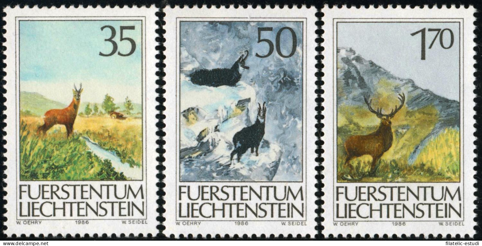 FAU3/S Liechtenstein  Nº 848/50   1986  Fauna -animales De Caza-Lujo - Autres & Non Classés