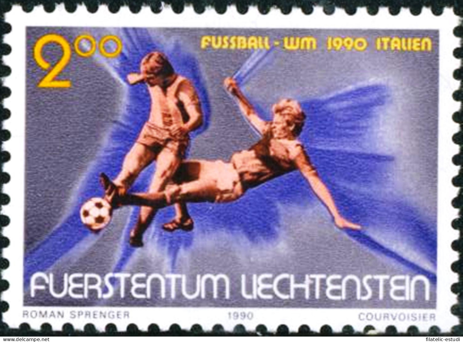 DEP4/S Liechtenstein  Nº 928  1990 Mundial De Fútbol Italia - Autres & Non Classés