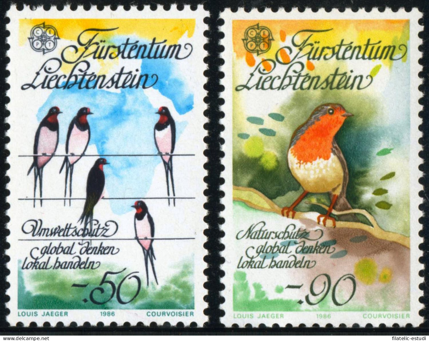 FAU3/S Liechtenstein  Nº 834/35   1986  Europa-protección De La Nat. Y Medioam - Autres & Non Classés