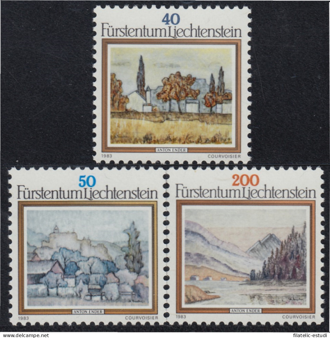 Liechtenstein 762/64 1983 Arte Pinturas De Anton EnderMNH - Autres & Non Classés