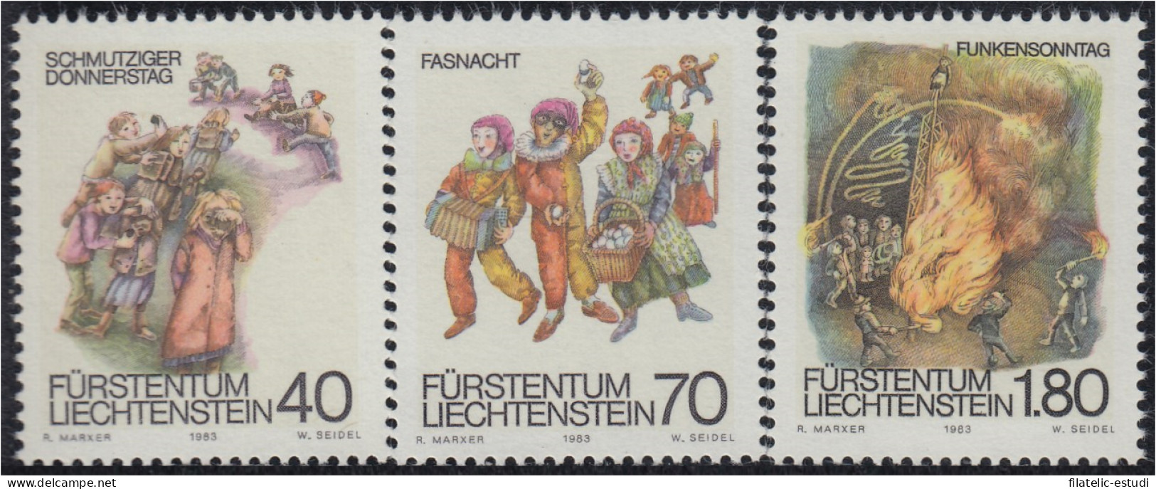 Liechtenstein 759/61 1983 Carnaval Y Cuaresma MNH - Autres & Non Classés