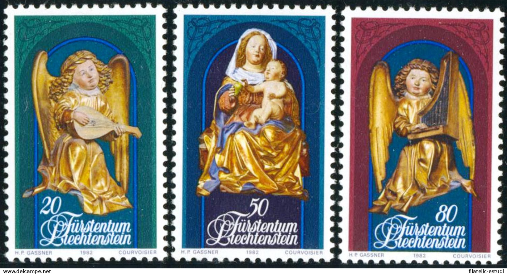 REL/S Liechtenstein 754/56  1982  Navidad Esculturas De La Catedral De Coire M - Autres & Non Classés