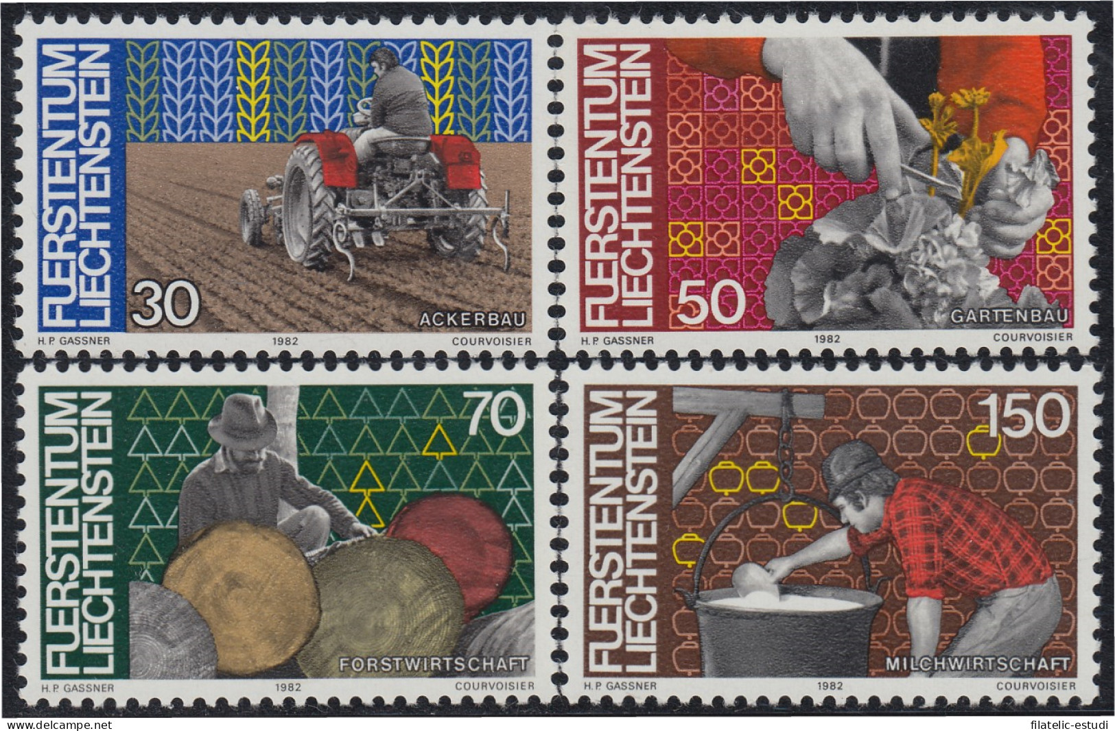 Liechtenstein 743/46 1982 El Hombre, Trabajo  Y Economía MNH - Autres & Non Classés