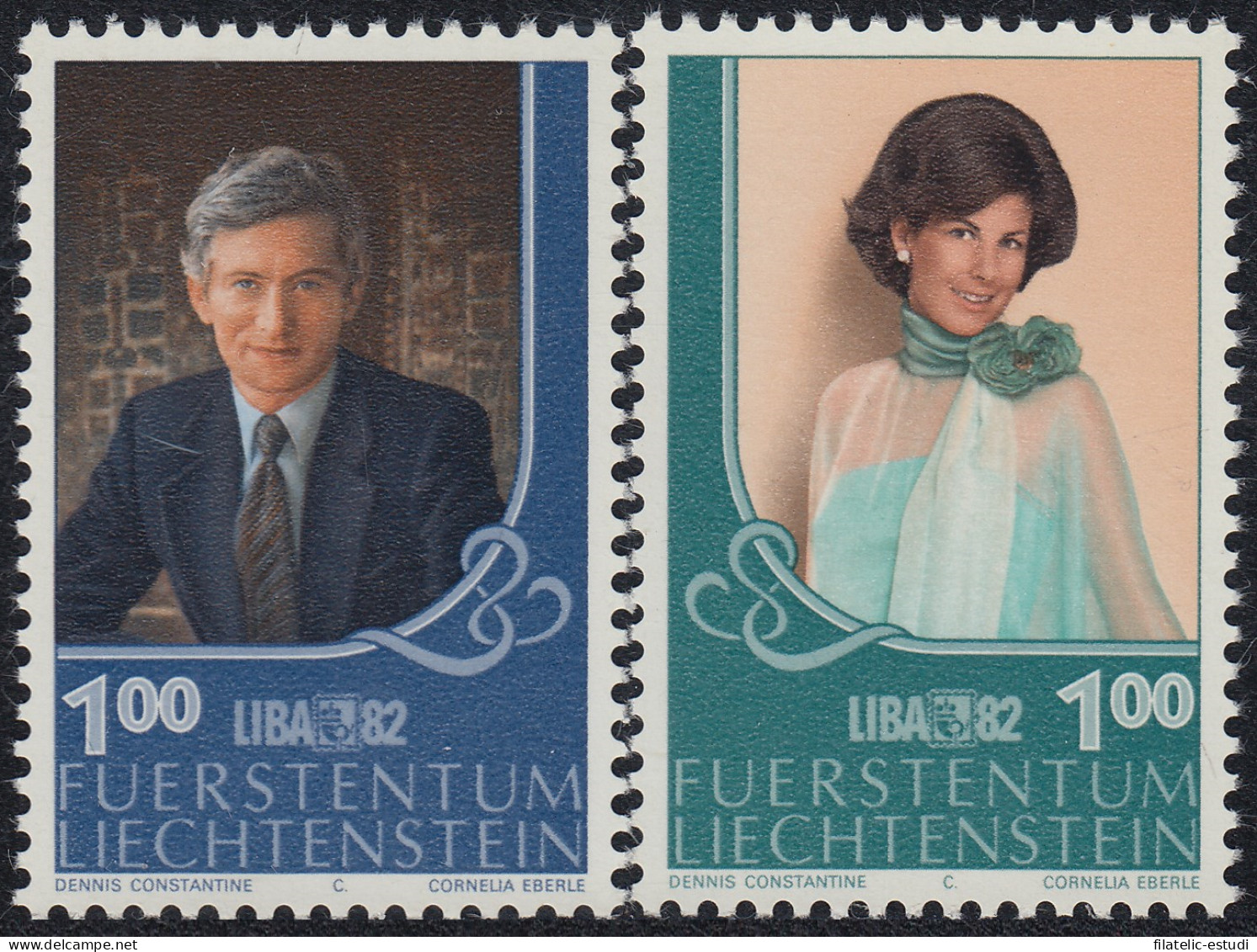 Liechtenstein  738/39 1982 Liba 82 Retratos MNH - Sonstige & Ohne Zuordnung