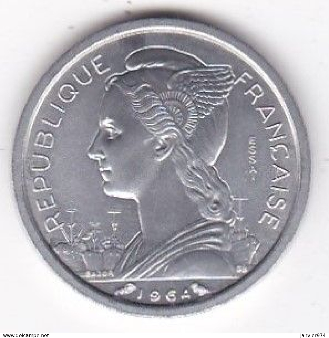 Archipel Des Comores , Republique Française 1 Franc 1964 ESSAI , En Aluminium LEC# 32, UNC - Comores