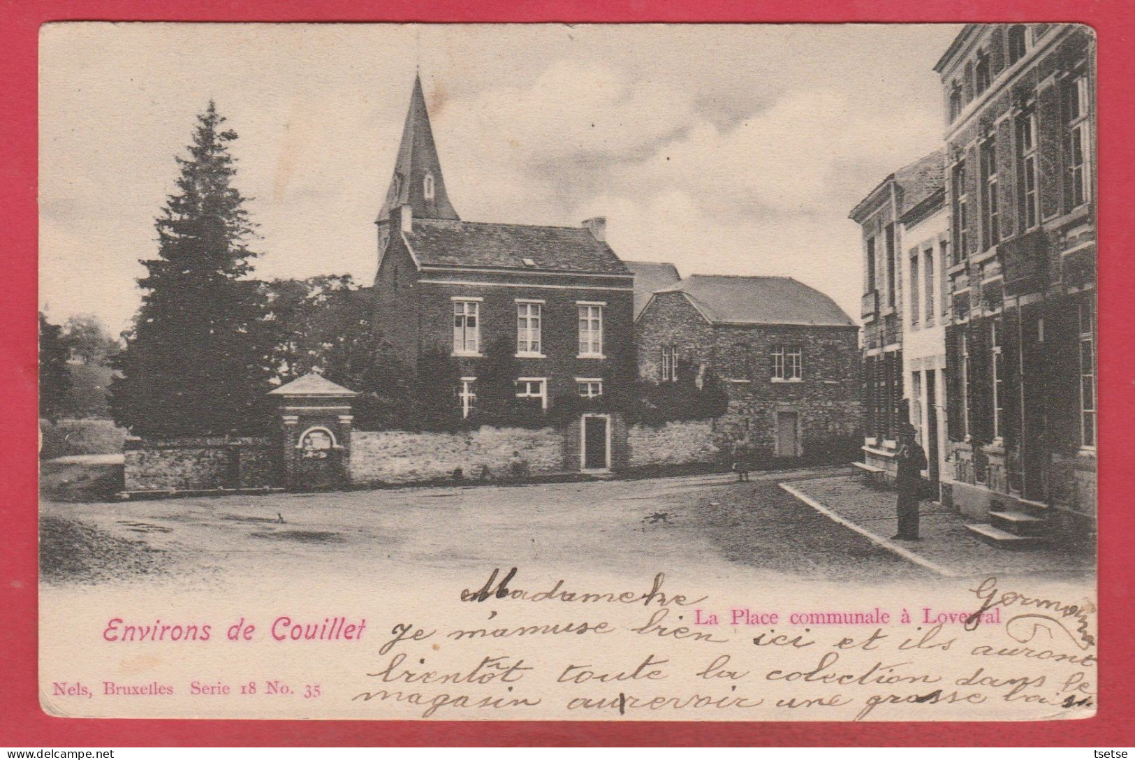 Loverval - La Place Communale - 1908 ( Voir Verso ) - Gerpinnes