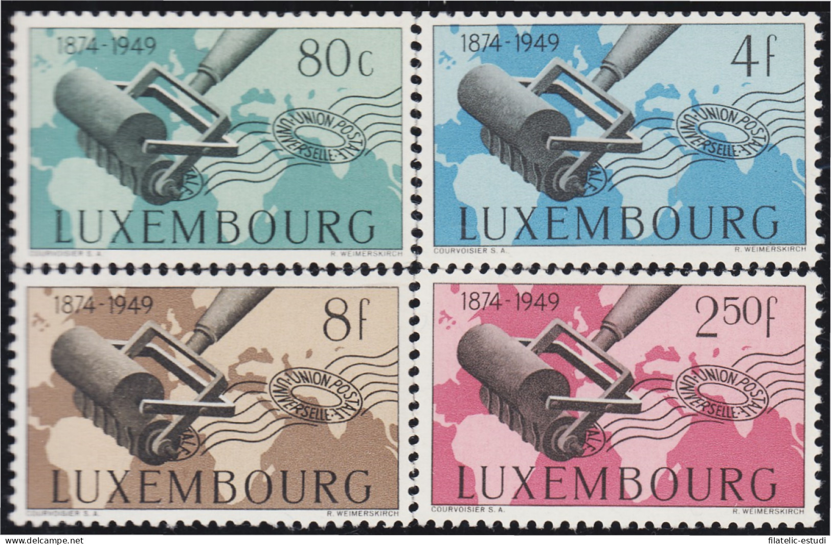 Luxemburgo 425/28 1949 75 Aniversario De La UPU MNH - Sonstige & Ohne Zuordnung