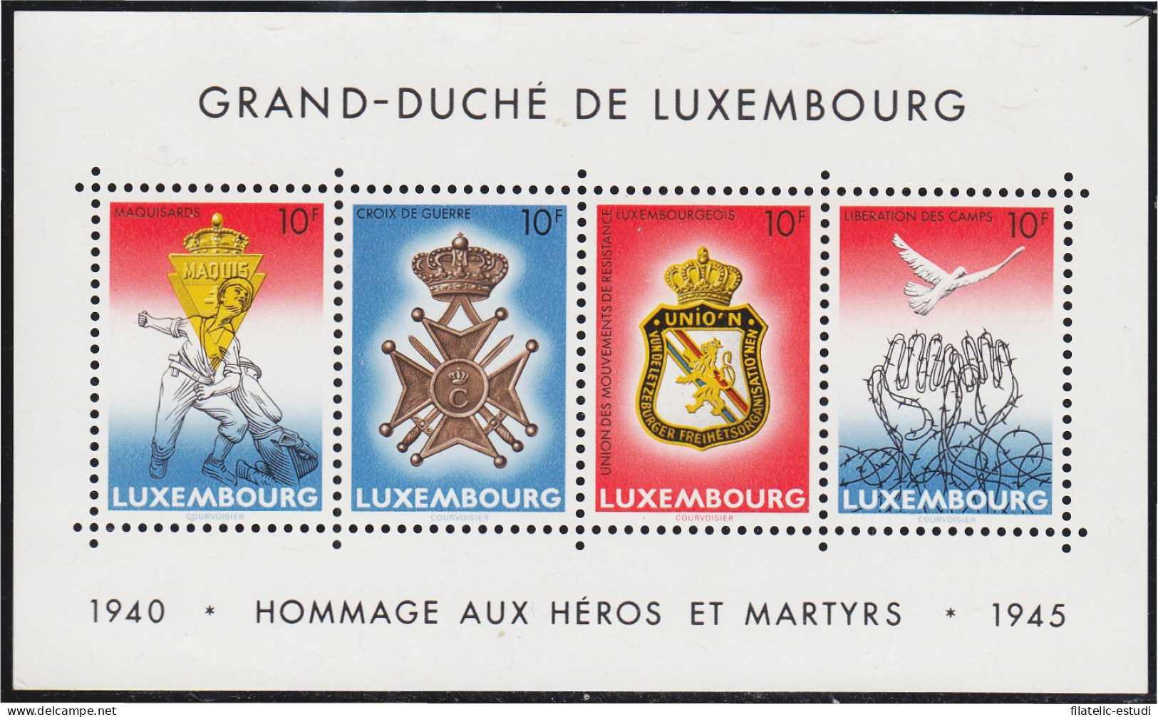 Luxemburgo HB 14 1985 40 Aniversario Del Armisticio MNH - Autres & Non Classés