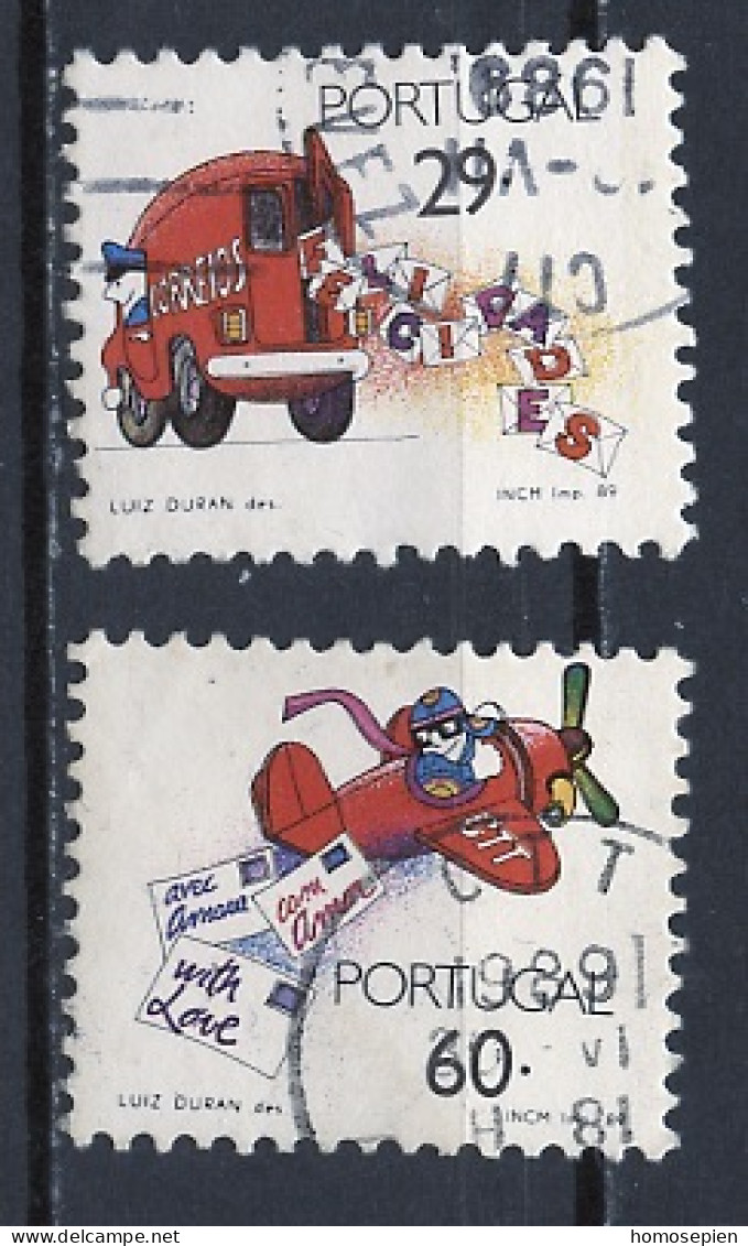 Portugal 1989 Y&T N°1753 à 1754 - Michel N°1775 à 1776 (o) - Timbre De Vœux - Gebraucht