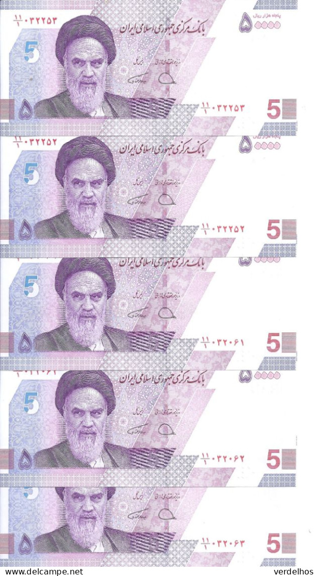 IRAN 50000 RIALS UNC ND2021 P 162 ( 5 Billets ) - Iran