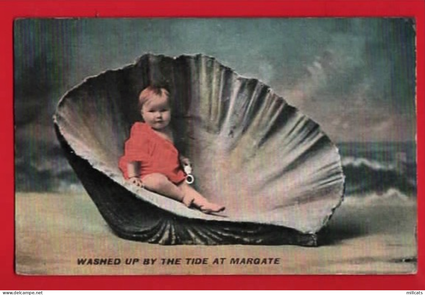 WASHED UP AT MARGATE   CHILD IN SHELL COQUILLE   Pu 1909 - Margate