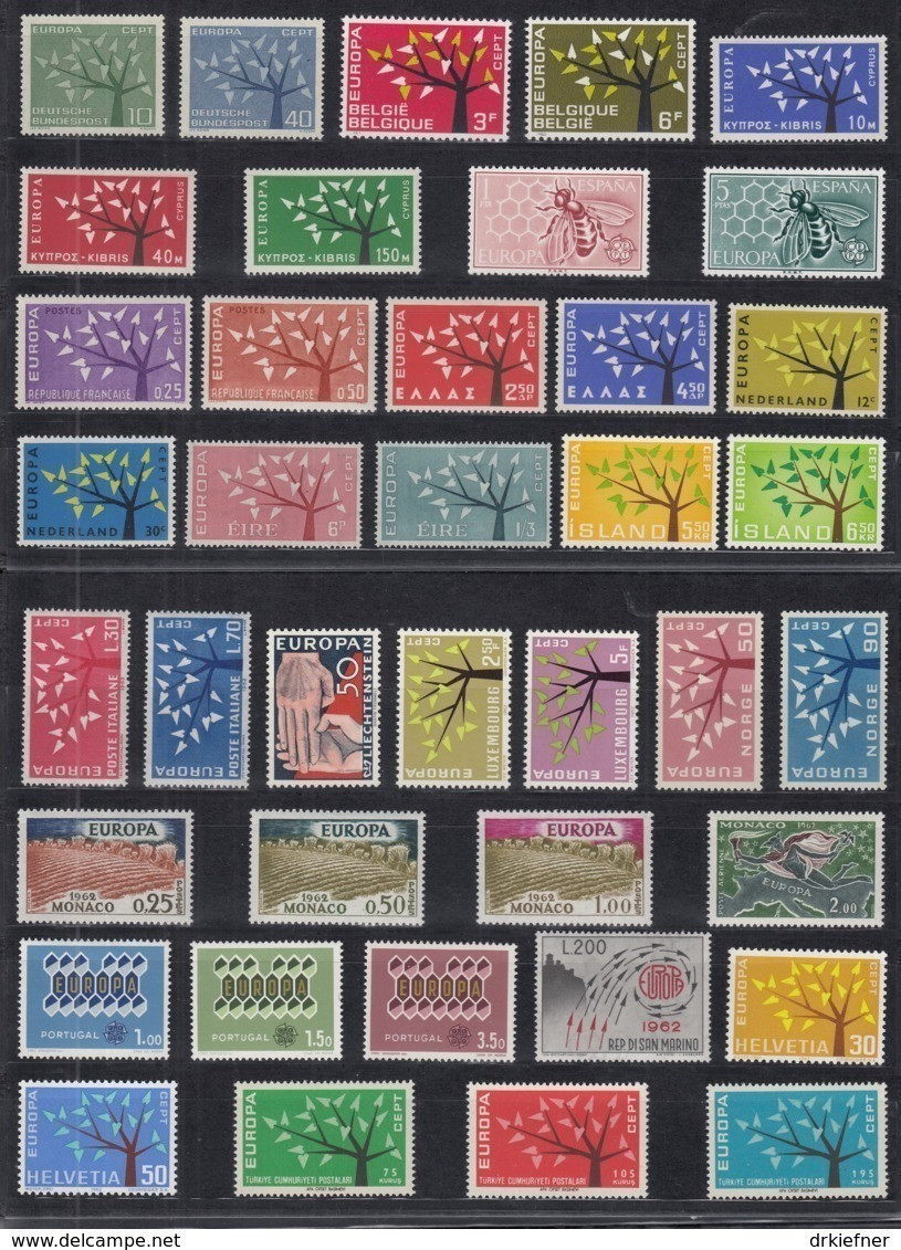 EUROPA CEPT  Jahrgang 1962, Postfrisch **, Komplett 39 Marken, Stilisierter Baum - 1962