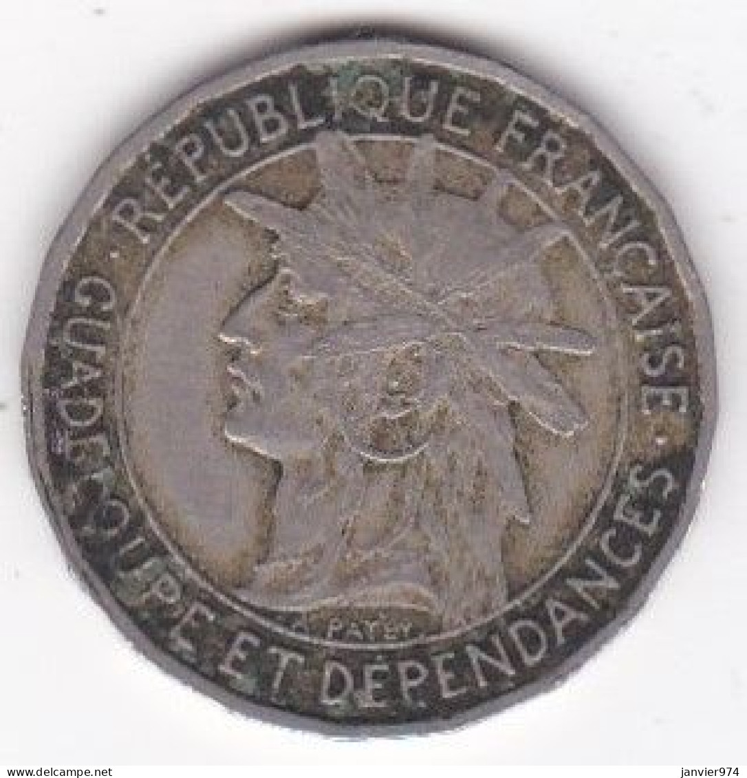 Colonie De La Guadeloupe, Bon Pour 1 Franc 1903, En Maillechort, Lec# 57 - Guadalupa E Martinica