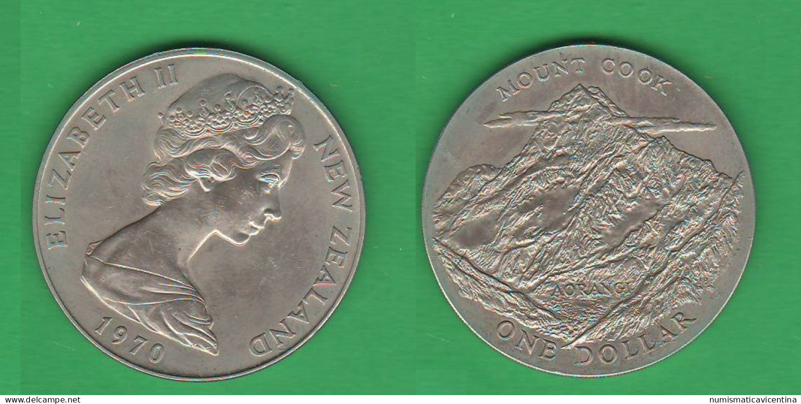 New Zealand Dollar 1970 Nuova Zelanda Mount Cook Aorangi Nouvelle Zélande Commonwealth - Nieuw-Zeeland