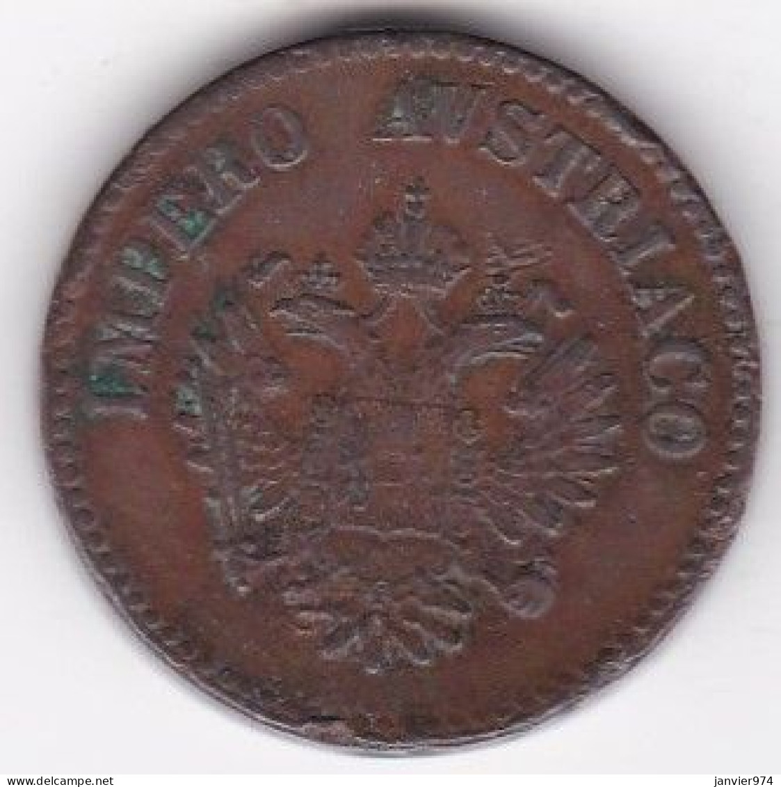 Royaume De Lombardie-Vénétie. 10 Centesimi 1852 V Venise . Franz Joseph I, En Cuivre - Lombardie-Vénétie