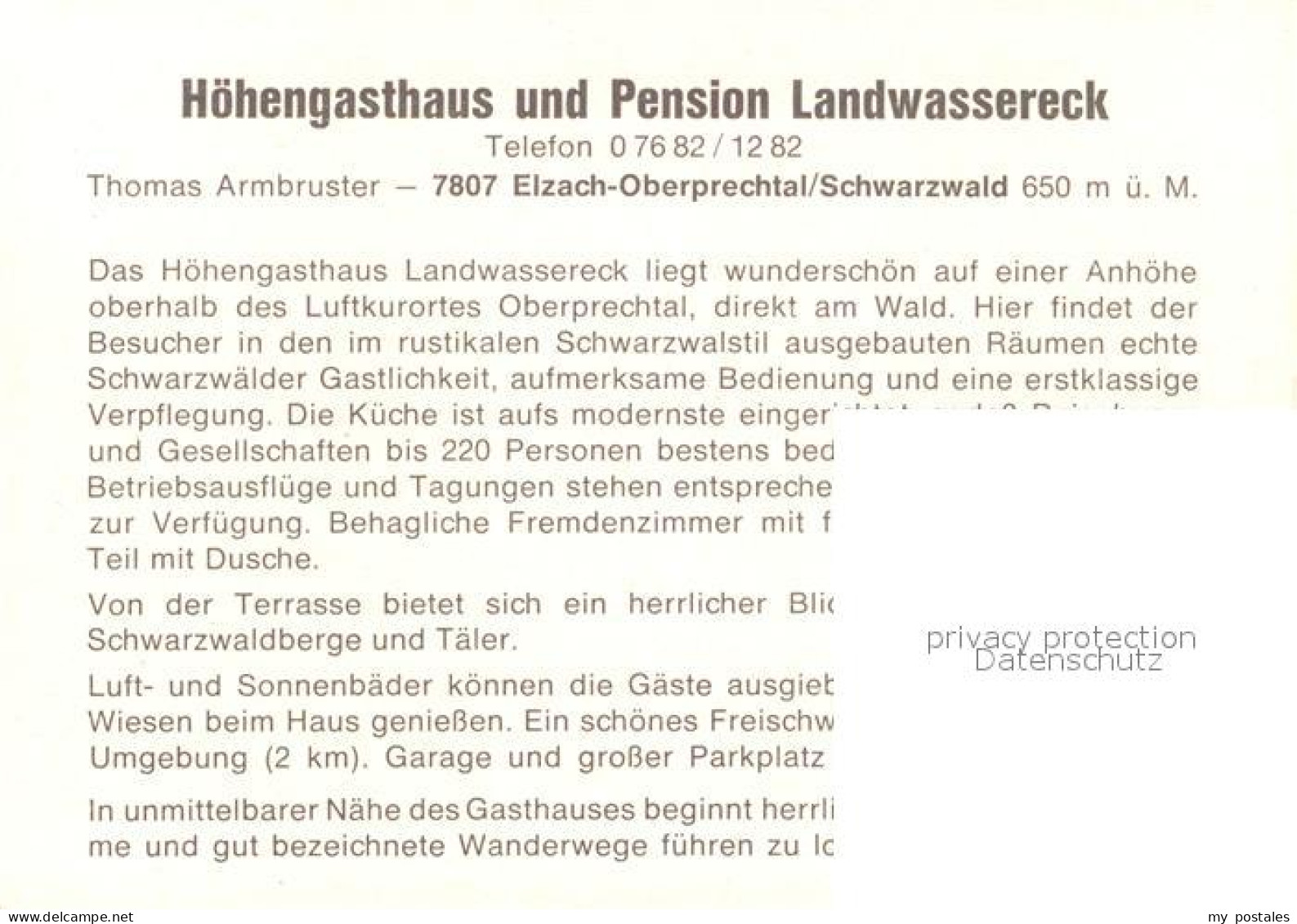 73080893 Elzach Gasthaus Pension Landwassereck Elzach - Elzach