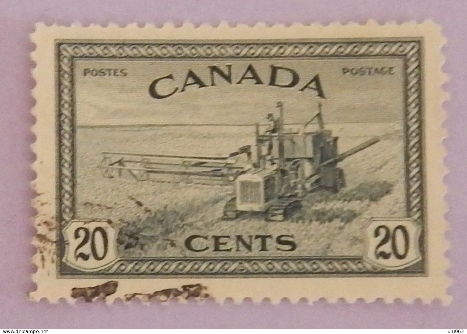 CANADA YT 222 OBLITÉRÉ "FAUCHEUSE-LIEUSE" ANNÉE 1946 - Usados