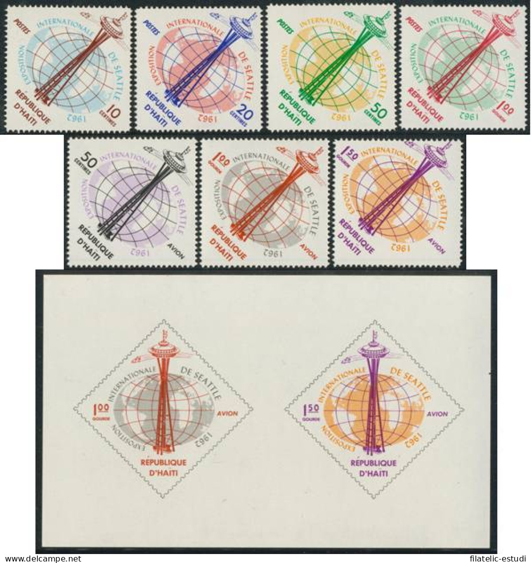 VAR2 Haití 493/96 + A 258/60 + HB 20 1962   MNH - Haïti