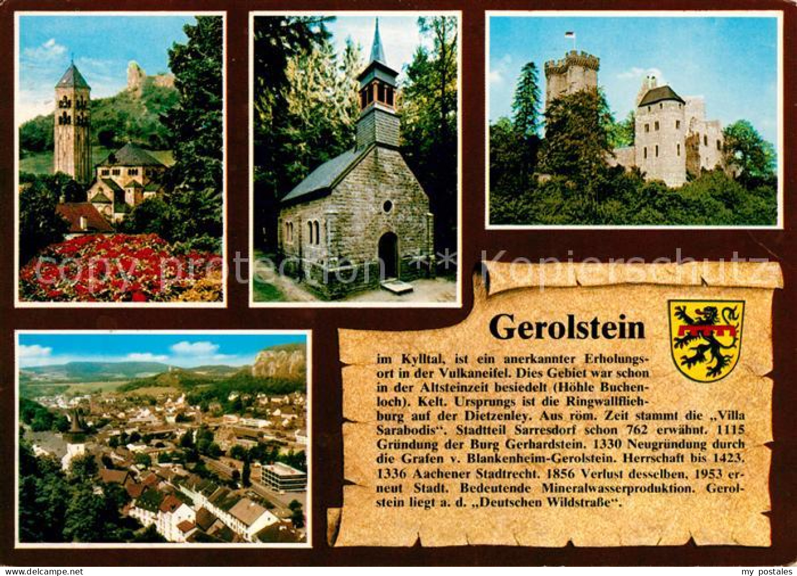 73047822 Gerolstein Erloeserkirche Buschkapelle Kasselburg Panorama Gerolstein - Gerolstein