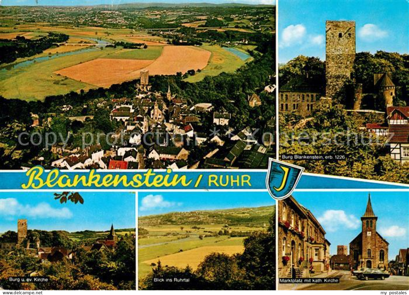 73047743 Blankenstein Ruhr Marktplatz Fliegeraufnahme Burg Kirche Blankenstein - Hattingen