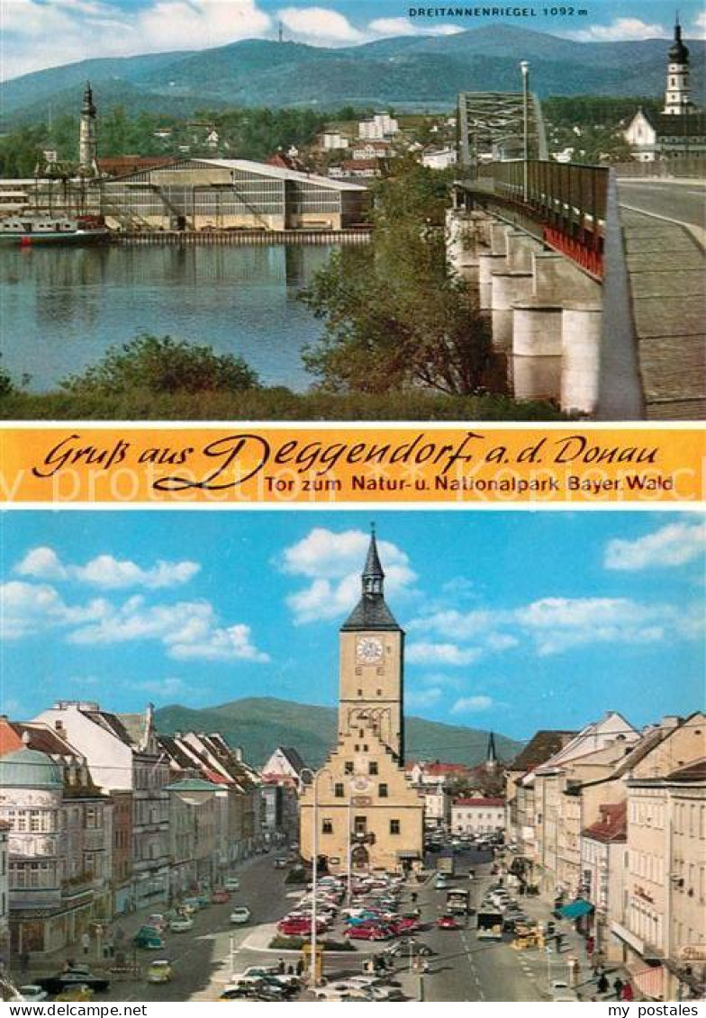 73047723 Deggendorf Donau Dreitannenriegel Marktplatz Rathaus Deggendorf Donau - Deggendorf