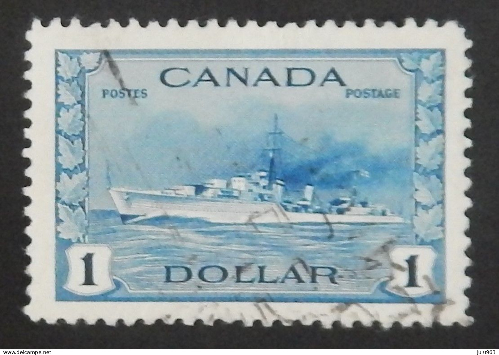 CANADA YT 218 OBLITÉRÉ "DESTROYER IROQUOIS" ANNÉES 1943/1948 - Usados