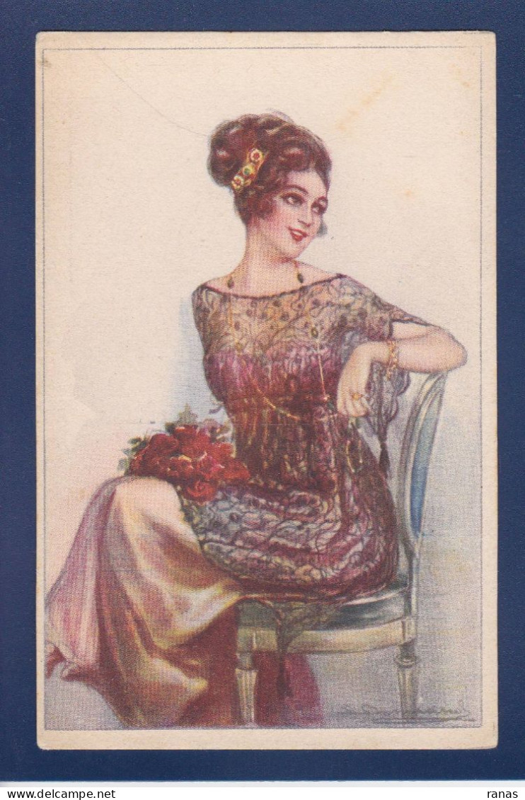 CPA BOMPARD Art Déco Illustrateur Italien Femme Woman Non Circulée 948-1 - Bompard, S.