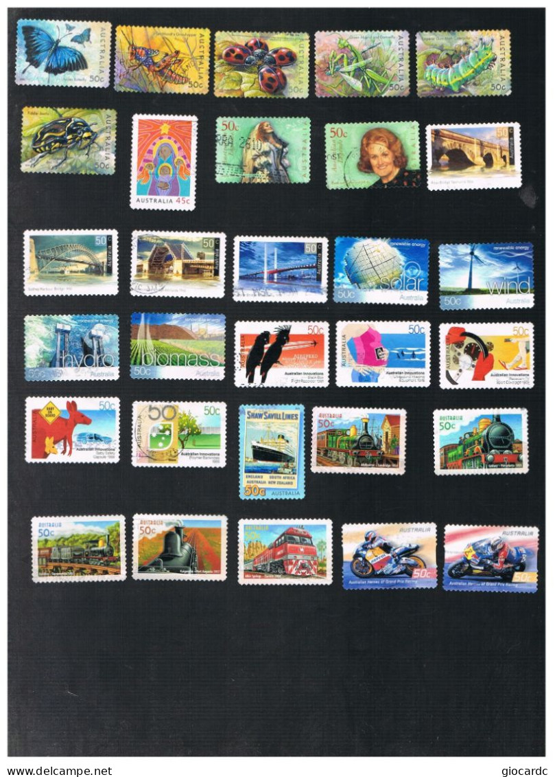 AUSTRALIA  -  LOT OF 30 DIFFERENT STAMPS -      USED°  - LOTTO 6 - Usados