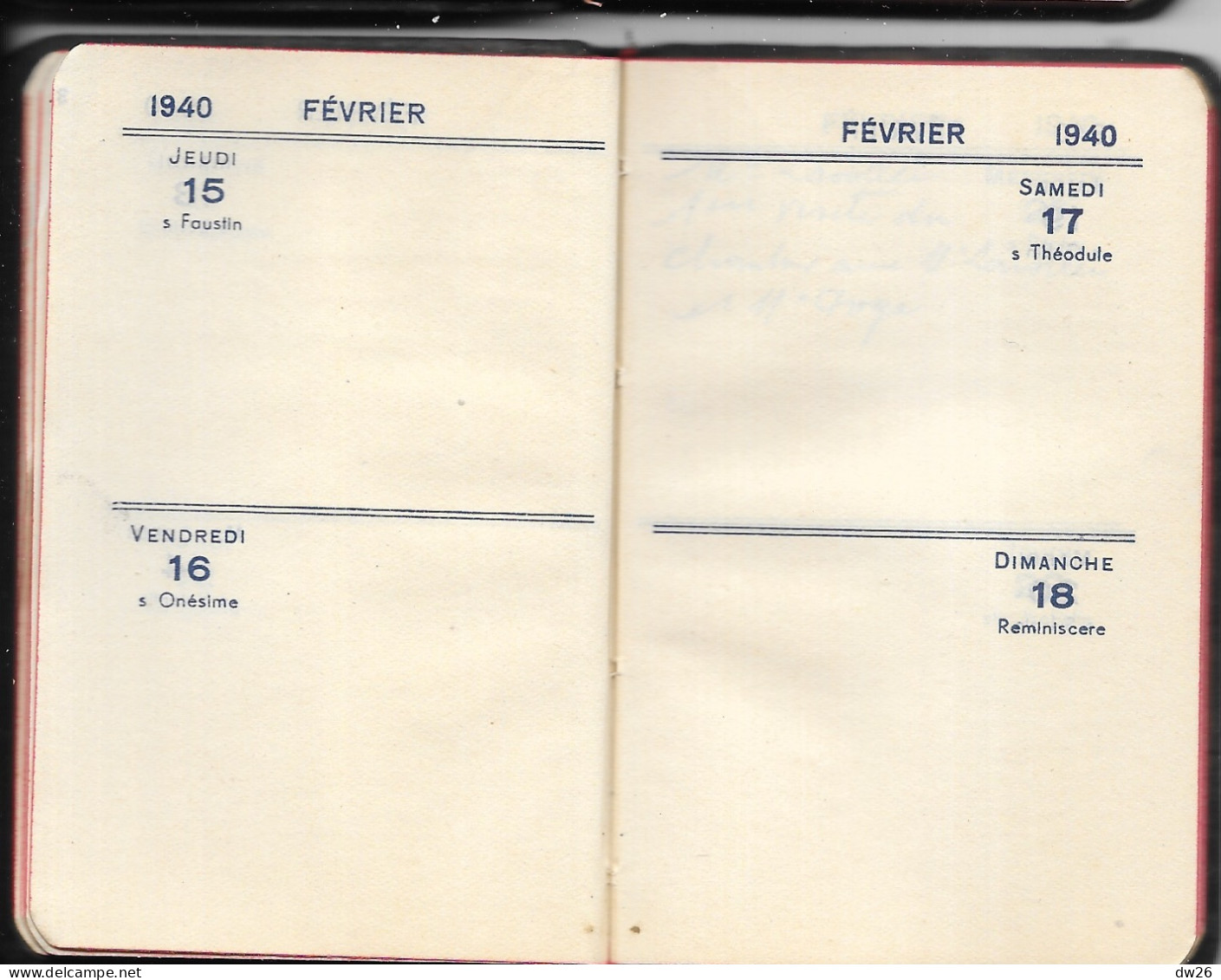 Agenda FMG De 1940 - Petit Calepin En Cuir Pratiquement Neuf - Papeteries Lecas De Romainville (Seine) - Autres & Non Classés