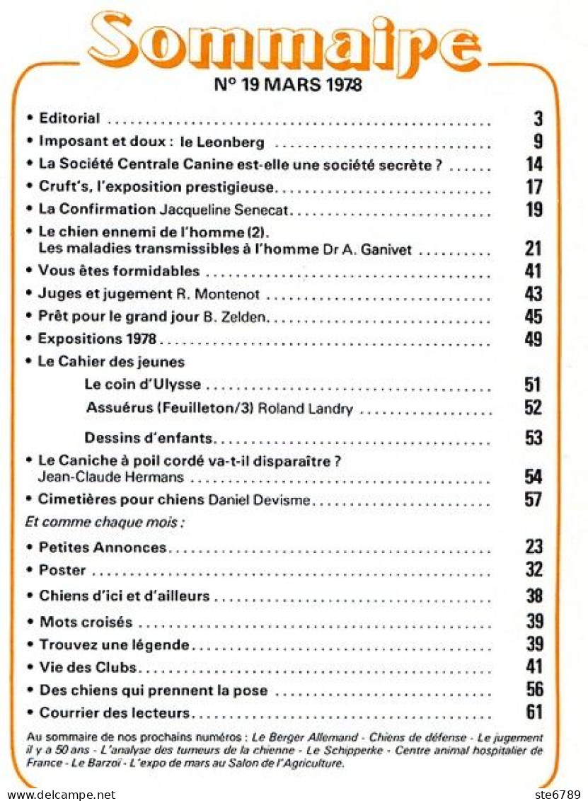 REVUE CHIEN N° 19 De 1978 Animaux Chiens - Tierwelt