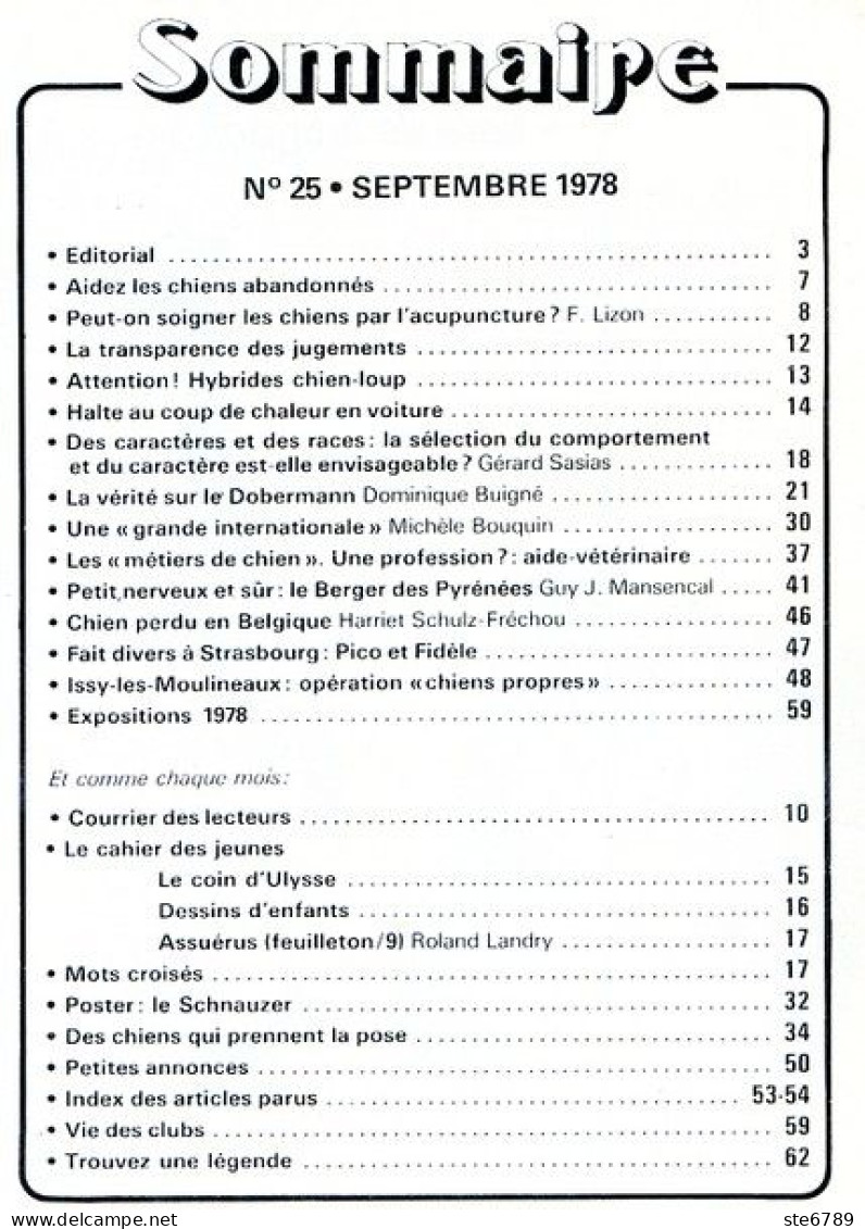 REVUE CHIEN N° 25 De 1978 Animaux Chiens - Animaux