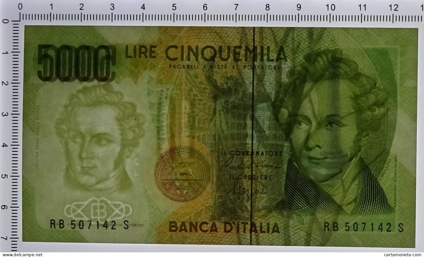 5000 LIRE BANCA D'ITALIA VINCENZO BELLINI LETTERA B 12/01/1988 FDS-/FDS - Other & Unclassified