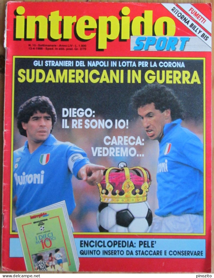 INTREPIDO 15 1988 Diego Maradona Giuseppe Giannini Maurizio Stecca Brigitte Nielsen Specchio - Deportes