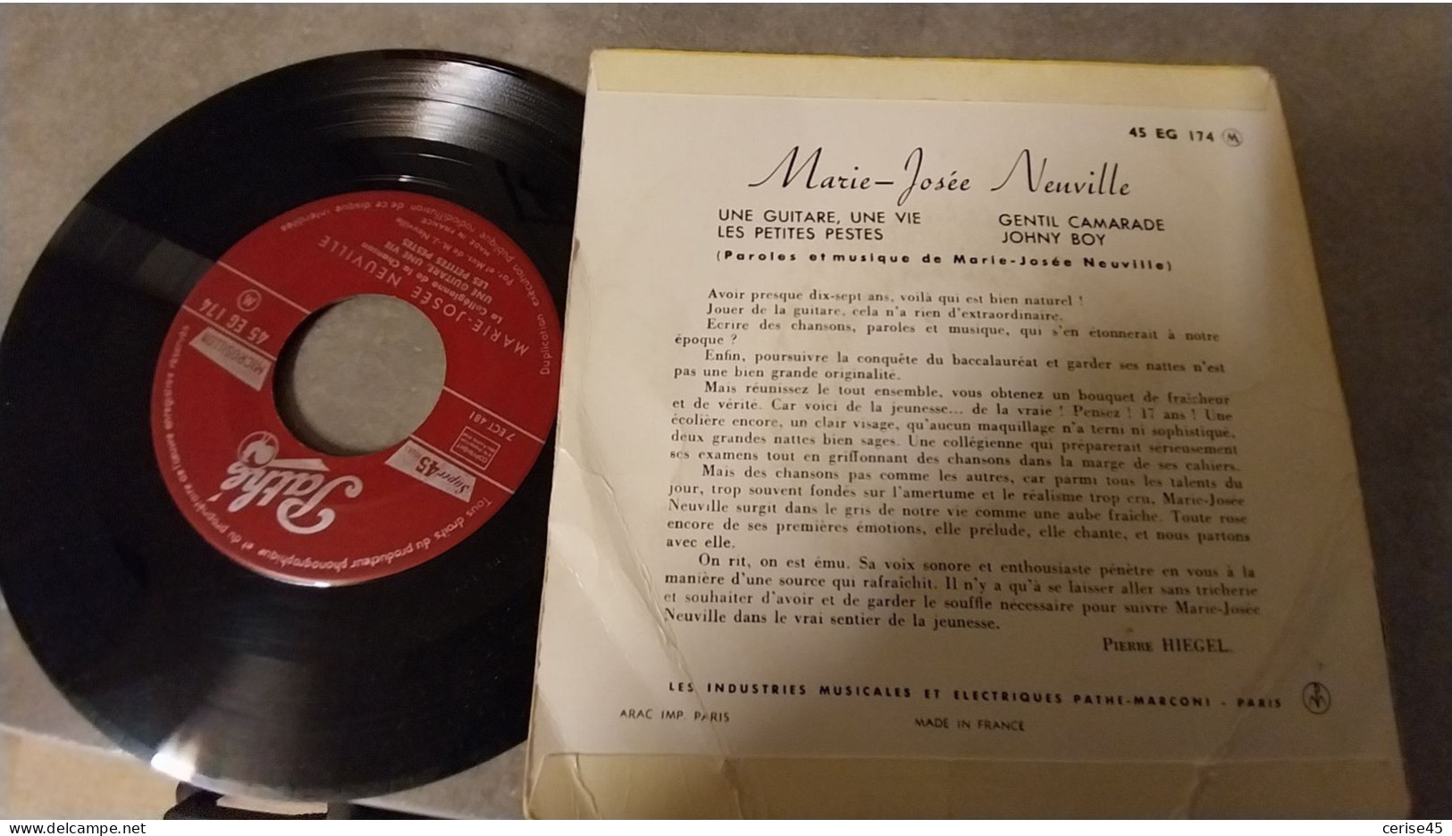 2 DISQUES 45 Tours MARIE-JOSEE NEUVILLE La Collegienne De La Chanson Le Monsieur Du Metro - Altri - Francese