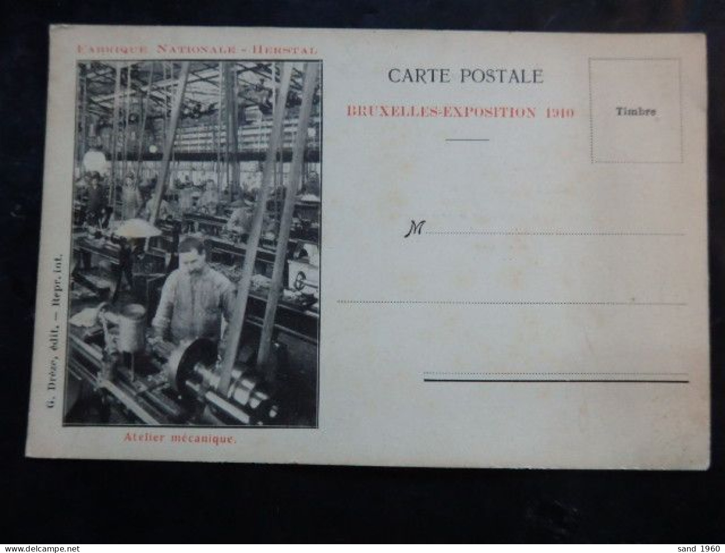 Herstal - FN Fabrique Nationale - Atelier Mécanique - Ed: G. Drèze - 1910 - Arme Pistolet Automatique Browning - 2 Scans - Herstal