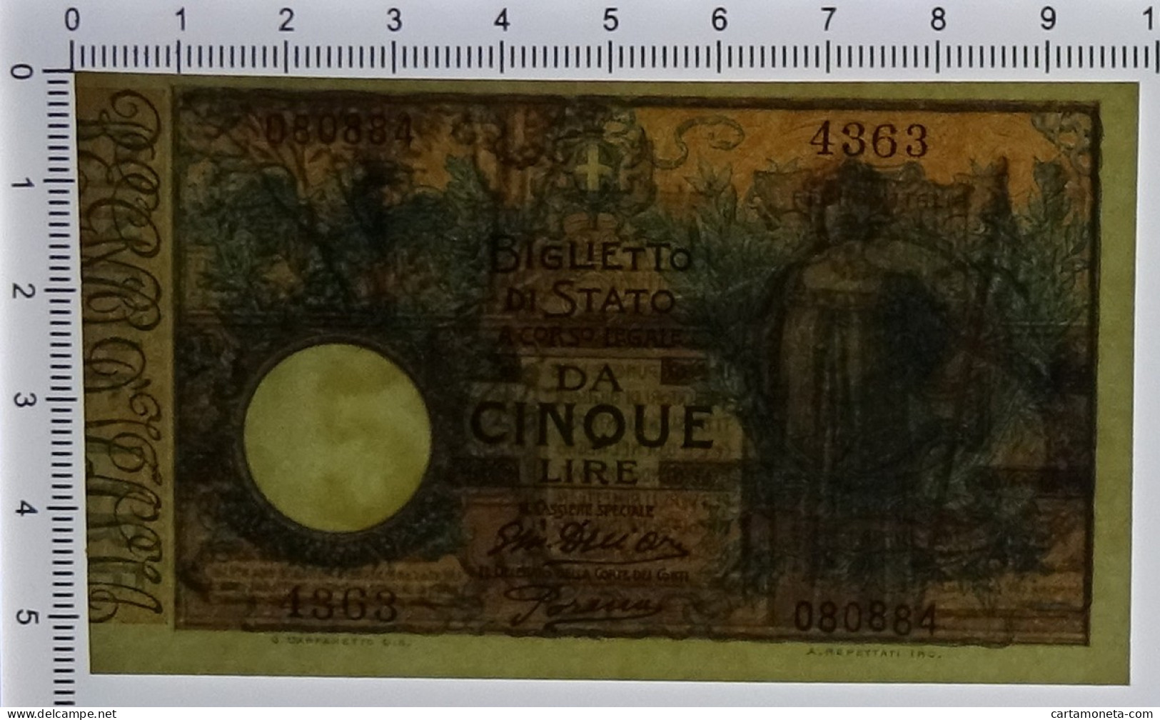 5 LIRE BIGLIETTO DI STATO VITTORIO EMANUELE III FLOREALE 14/10/1917 FDS-/FDS - Regno D'Italia - Altri