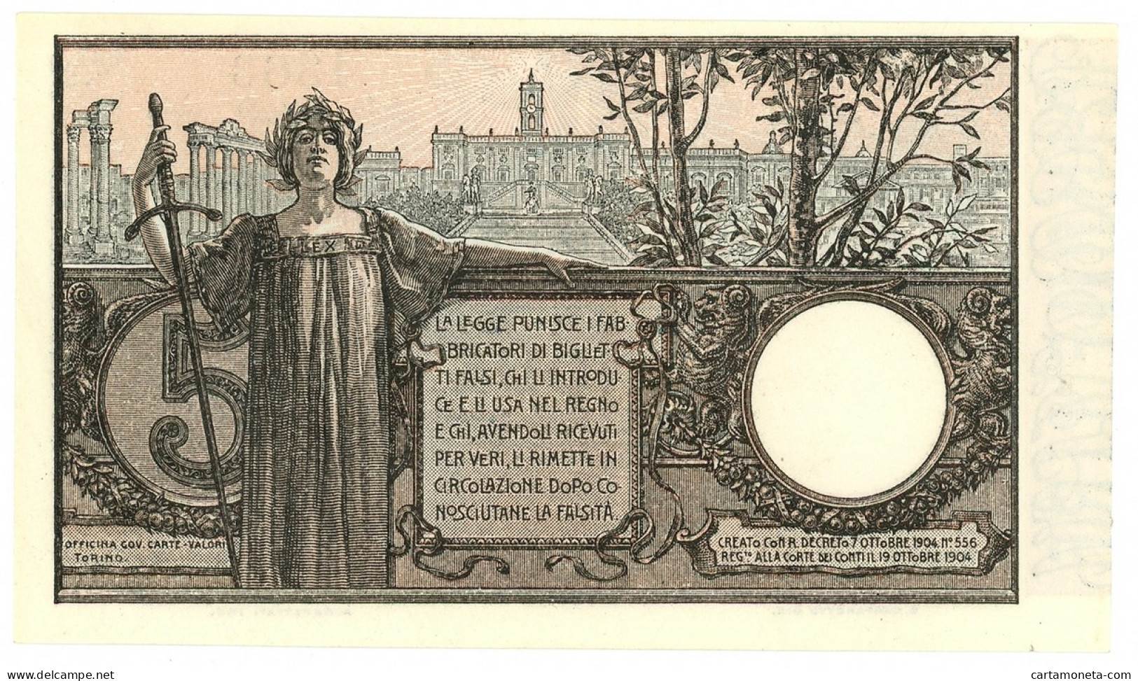 5 LIRE BIGLIETTO DI STATO VITTORIO EMANUELE III FLOREALE 14/10/1917 FDS-/FDS - Regno D'Italia - Altri