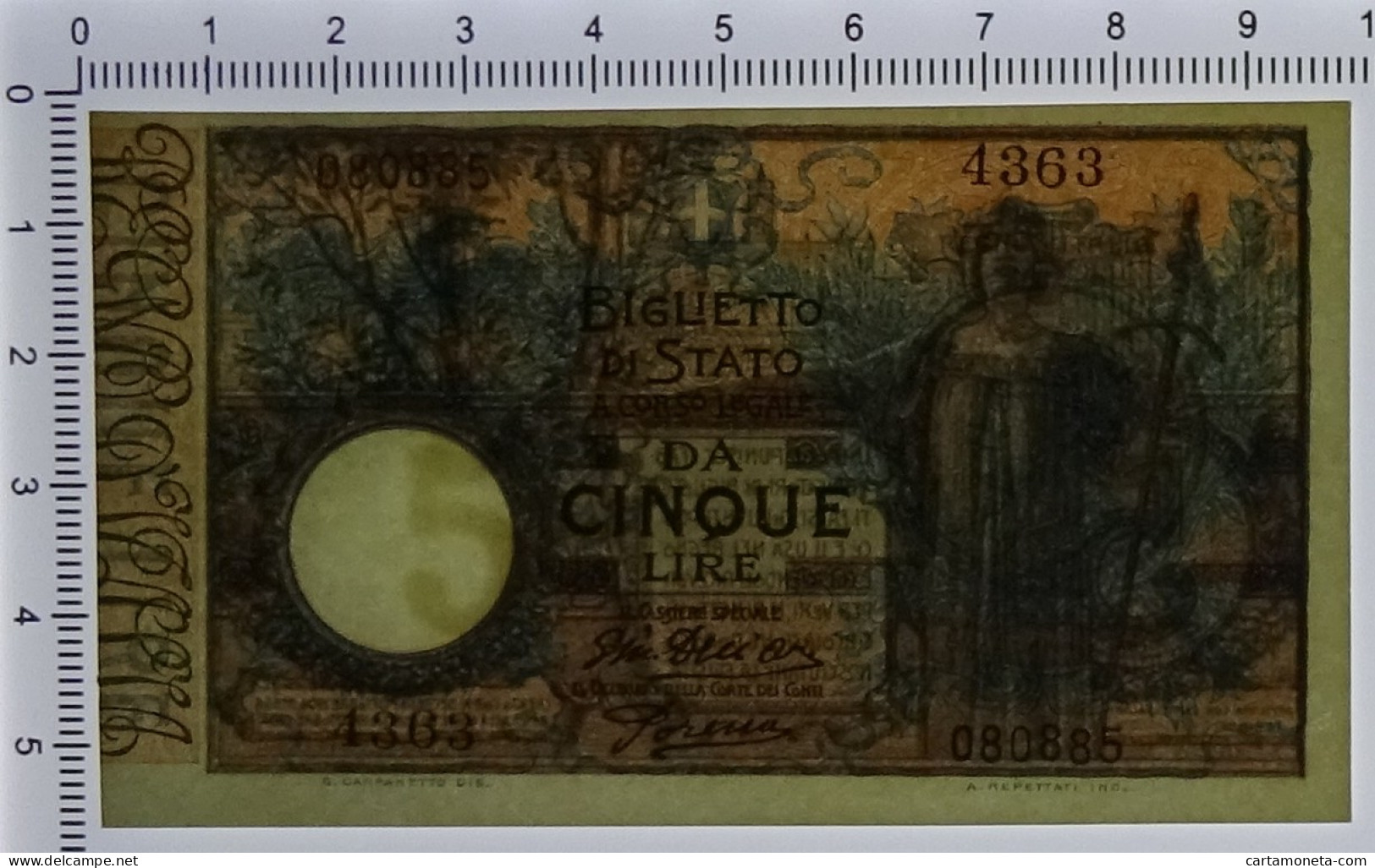 5 LIRE BIGLIETTO DI STATO VITTORIO EMANUELE III FLOREALE 14/10/1917 FDS-/FDS - Regno D'Italia - Altri