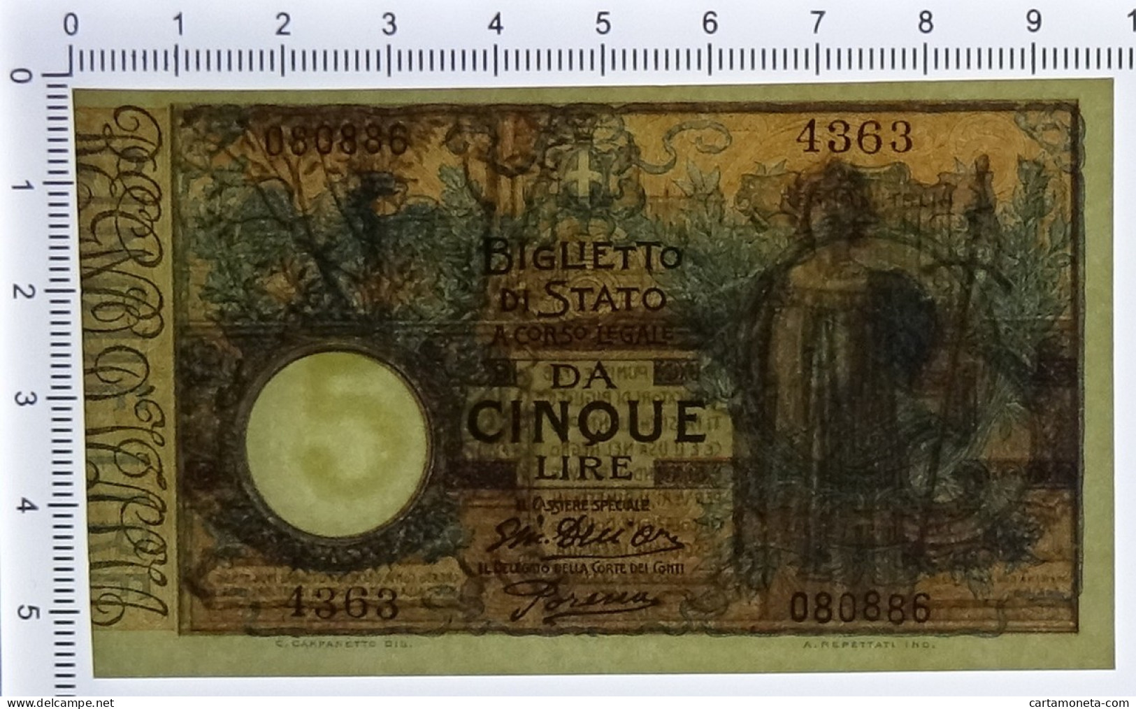 5 LIRE BIGLIETTO DI STATO VITTORIO EMANUELE III FLOREALE 14/10/1917 FDS-/FDS - Regno D'Italia – Other