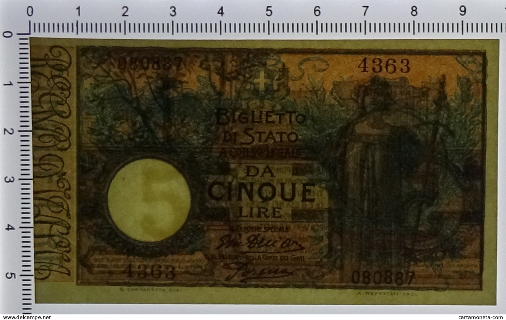 5 LIRE BIGLIETTO DI STATO VITTORIO EMANUELE III FLOREALE 14/10/1917 SUP+ - Regno D'Italia – Other