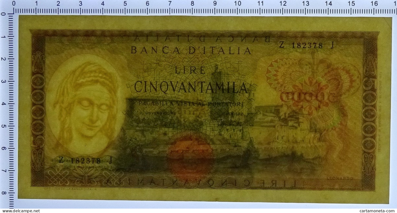 50000 LIRE BANCA D'ITALIA LEONARDO DA VINCI MEDUSA 16/05/1972 SPL- - Andere & Zonder Classificatie