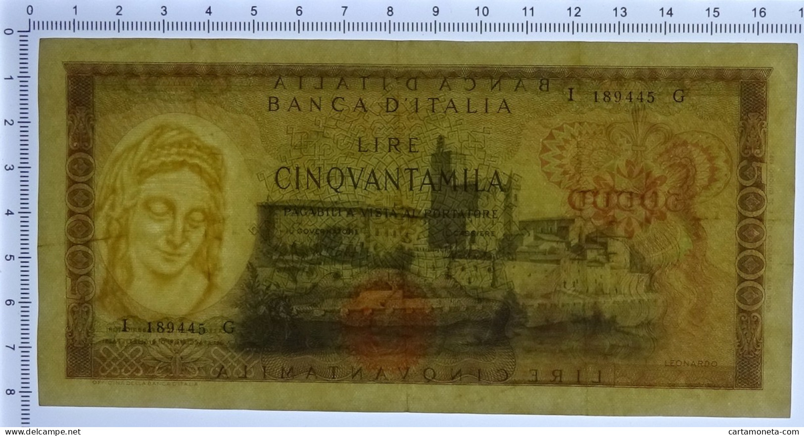 50000 LIRE BANCA D'ITALIA LEONARDO DA VINCI MEDUSA 16/05/1972 BB/SPL - Other & Unclassified