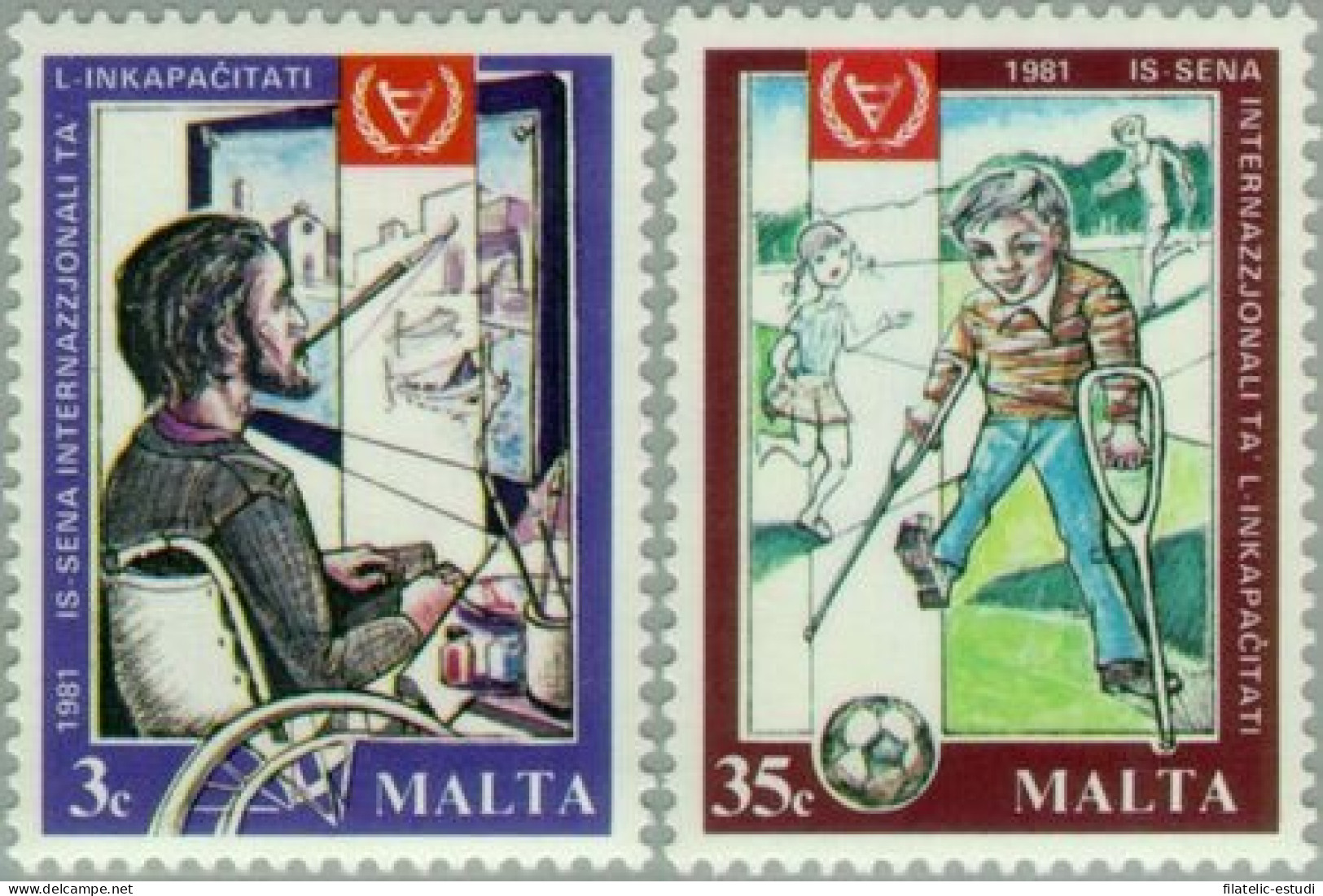 MED/S Malta 620/21 1981 Año Internacional De Los Discapacitados Emblema Lujo - Malte