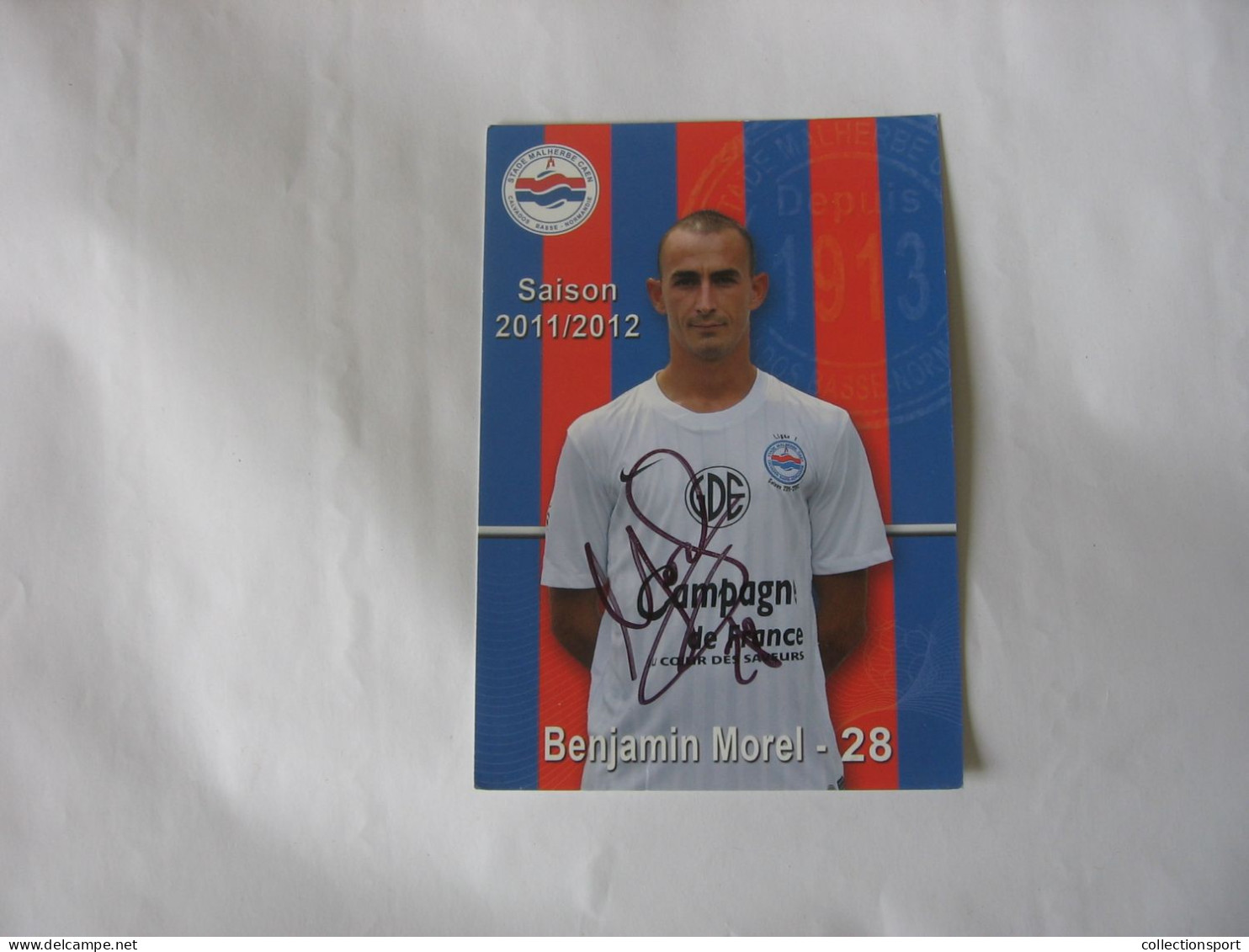 Football - SM Caen 2011/2012 - Autographe Benjamin Morel - Autografi