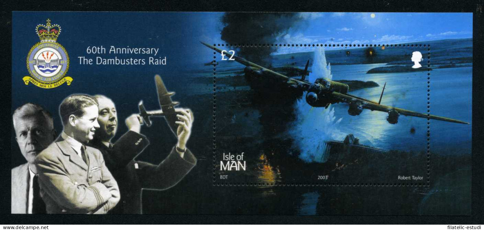 Man (isla De) - HB 52 2003 Historia De La Aviación 60º Aniv. Del Raid Dambuste - Man (Ile De)