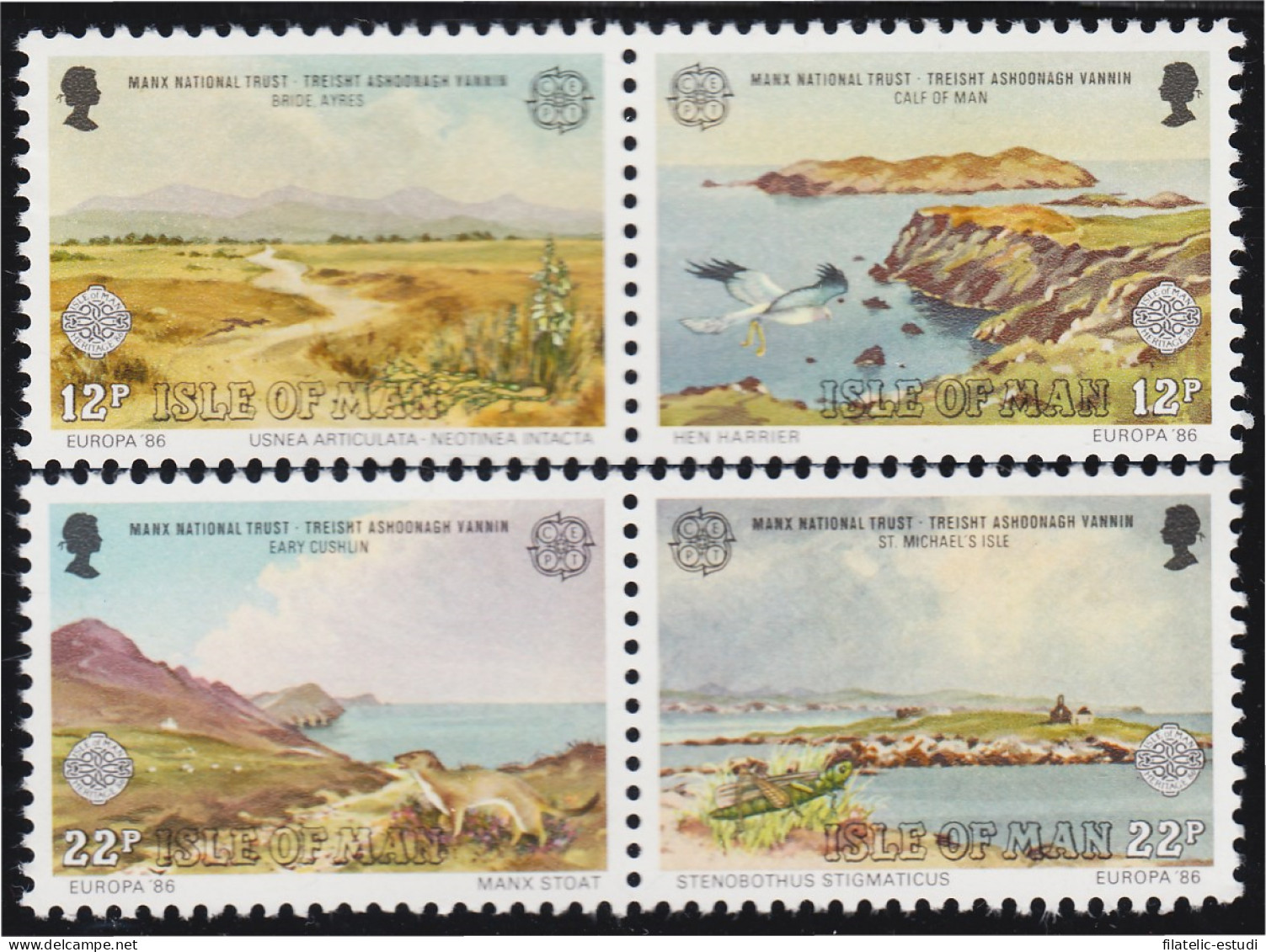 Man (isla De) 302/05 1986 Europa Protección De La Naturaleza MNH - Man (Insel)