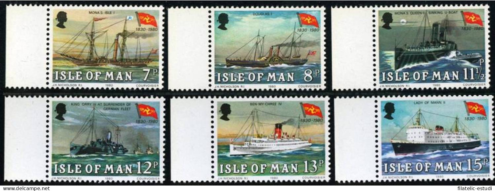 BA2/S Man (isla De) Nº 159/64  1980 150º Aniv. De La Cia. De Barcos Postales D - Man (Insel)